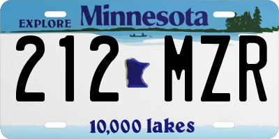 MN license plate 212MZR
