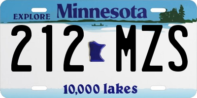 MN license plate 212MZS