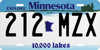 MN license plate 212MZX