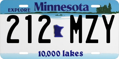 MN license plate 212MZY