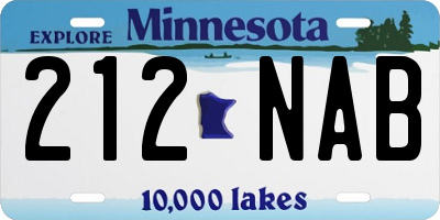 MN license plate 212NAB