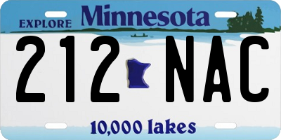 MN license plate 212NAC
