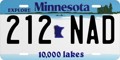 MN license plate 212NAD