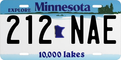 MN license plate 212NAE