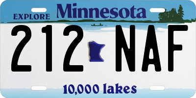 MN license plate 212NAF