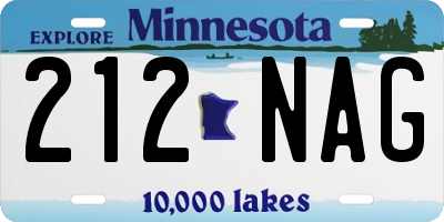 MN license plate 212NAG