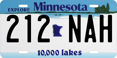 MN license plate 212NAH