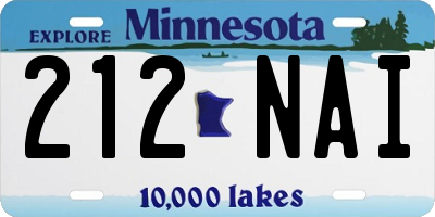 MN license plate 212NAI