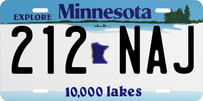 MN license plate 212NAJ