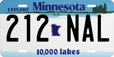 MN license plate 212NAL