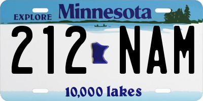 MN license plate 212NAM