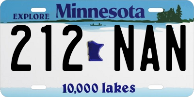 MN license plate 212NAN