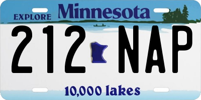 MN license plate 212NAP