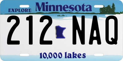 MN license plate 212NAQ