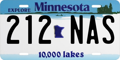 MN license plate 212NAS