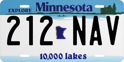 MN license plate 212NAV