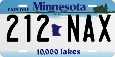 MN license plate 212NAX
