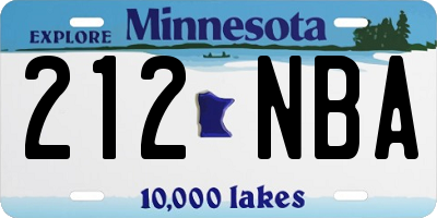 MN license plate 212NBA