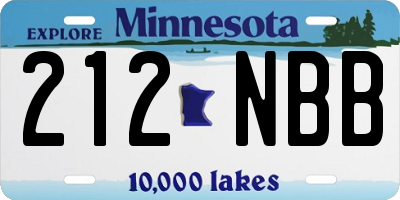 MN license plate 212NBB