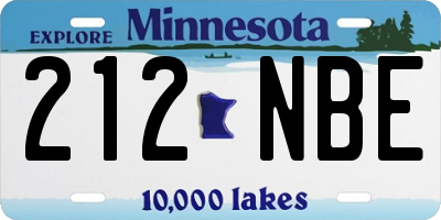 MN license plate 212NBE