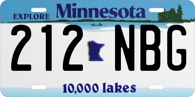 MN license plate 212NBG
