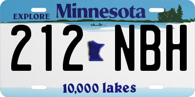 MN license plate 212NBH