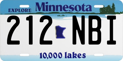 MN license plate 212NBI