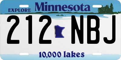 MN license plate 212NBJ