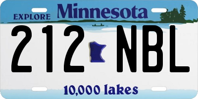 MN license plate 212NBL