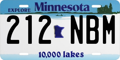 MN license plate 212NBM