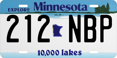 MN license plate 212NBP