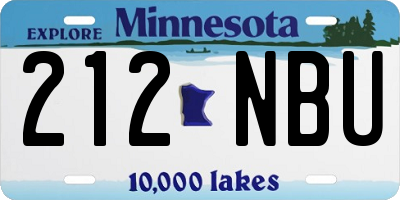 MN license plate 212NBU