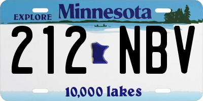 MN license plate 212NBV