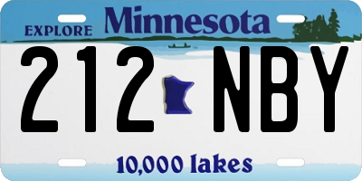 MN license plate 212NBY