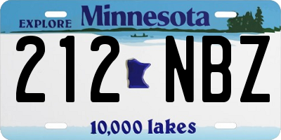 MN license plate 212NBZ