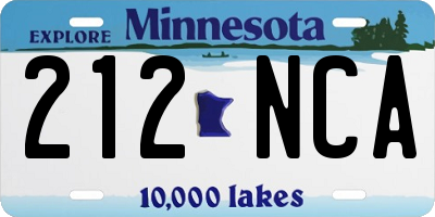 MN license plate 212NCA