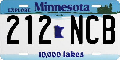 MN license plate 212NCB