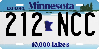 MN license plate 212NCC
