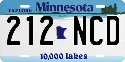 MN license plate 212NCD