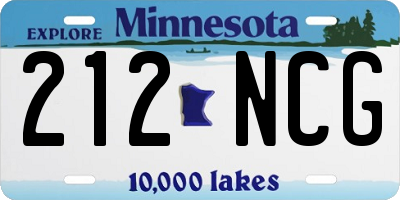 MN license plate 212NCG