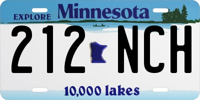 MN license plate 212NCH