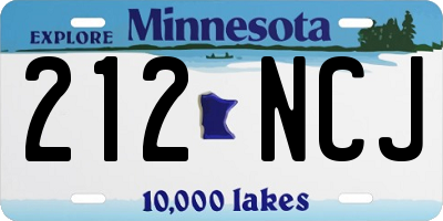 MN license plate 212NCJ