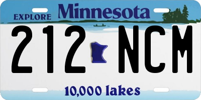 MN license plate 212NCM