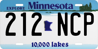 MN license plate 212NCP