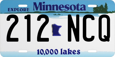 MN license plate 212NCQ