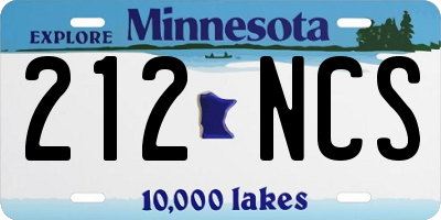 MN license plate 212NCS