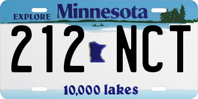 MN license plate 212NCT