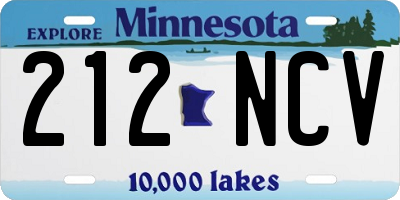 MN license plate 212NCV