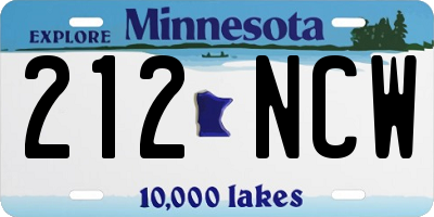 MN license plate 212NCW