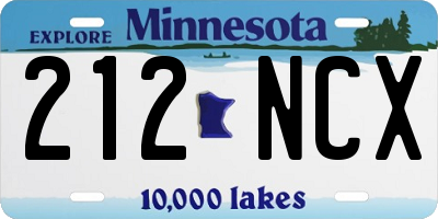 MN license plate 212NCX